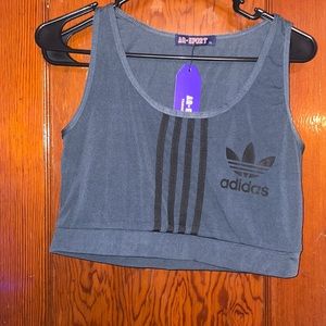 Adidas sports bra and biker shorts